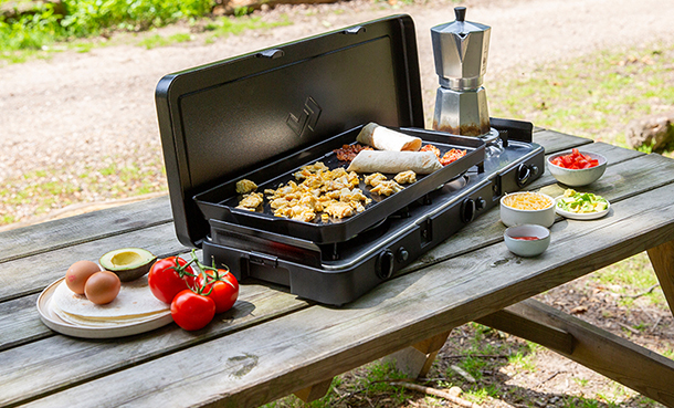 Camping-Grill mit Kochfunktion