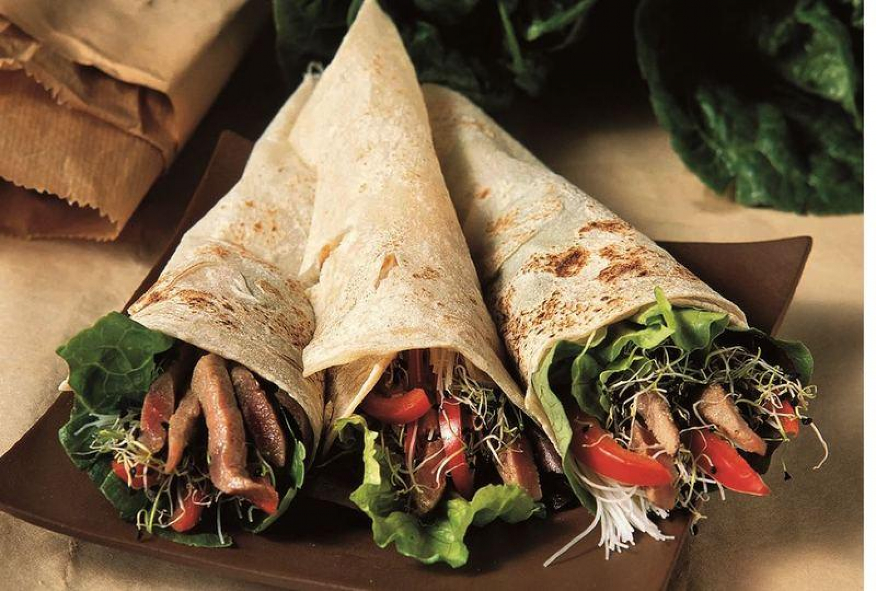 Balsamic Beef in tortilla wraps