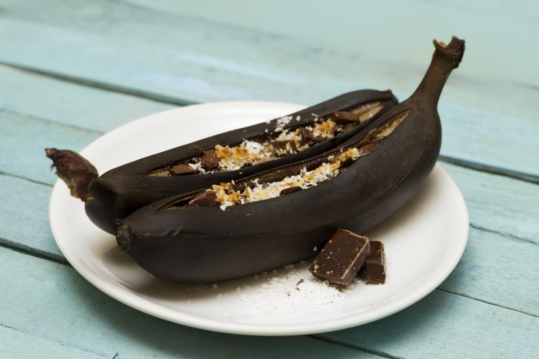 Chocolate bananas from the BBQ